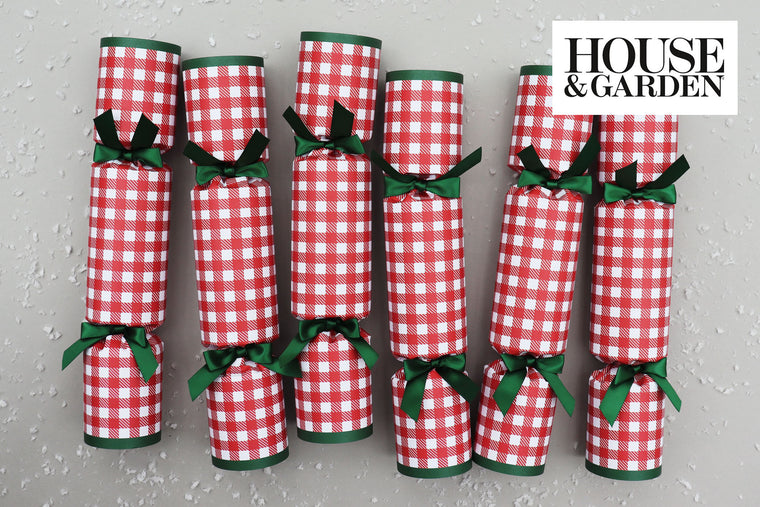 RED GINGHAM LUXURY CHRISTMAS CRACKERS