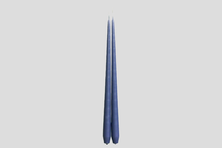 2x TAPERED DINNER CANDLES - DEEP NAVY