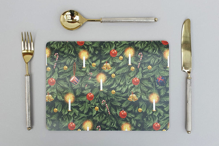 CHRISTMAS TREE PLACEMAT SET OF FOUR