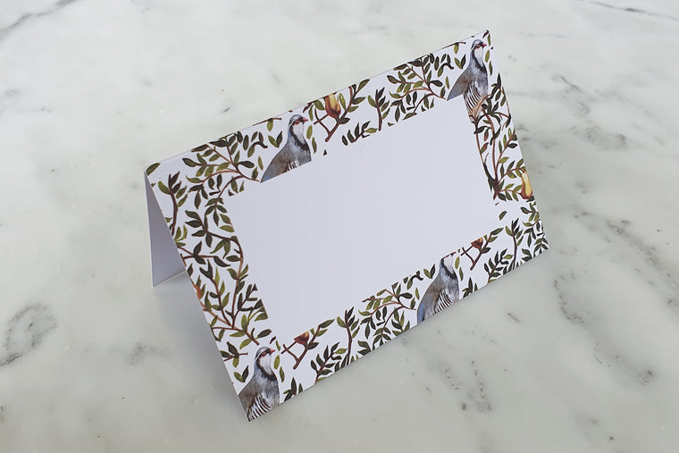 PARTRIDGE NAME PLACE CARDS