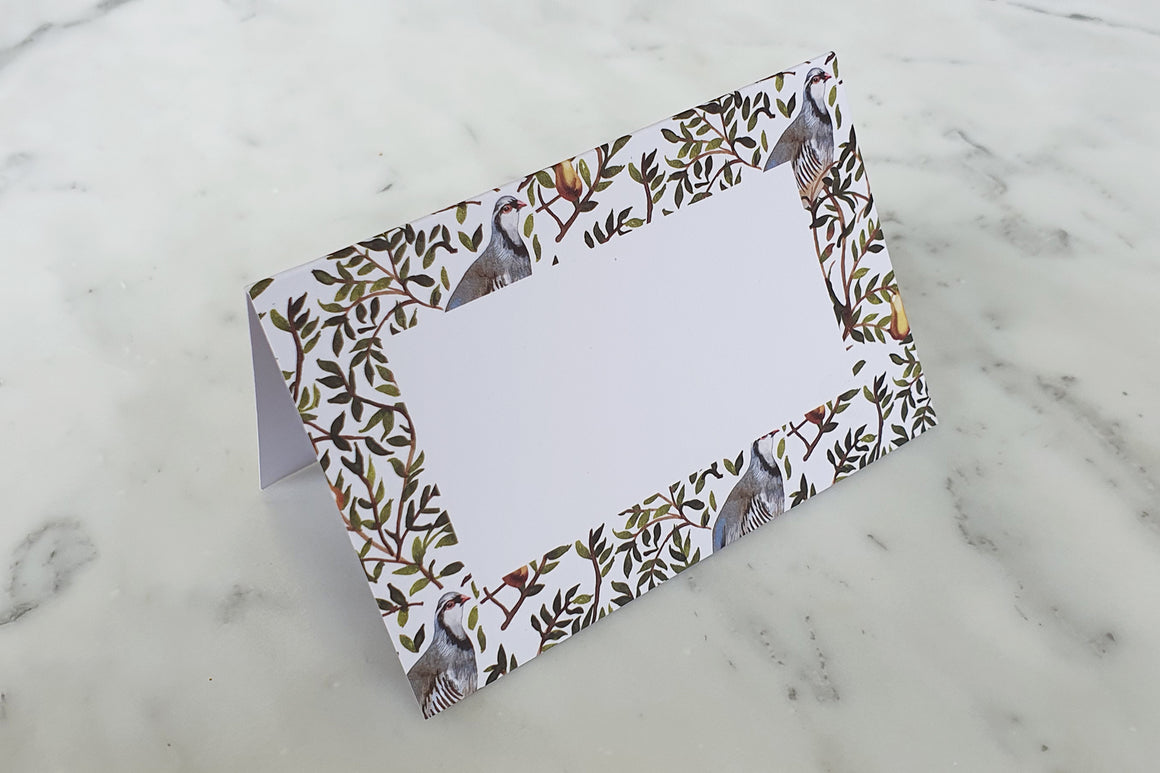 PARTRIDGE NAME PLACE CARDS