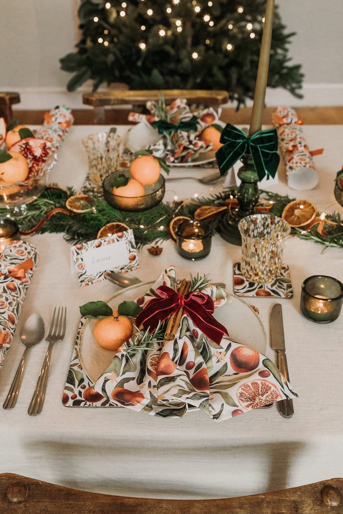 SET OF TWO CLEMENTINE COTTON NAPKINS