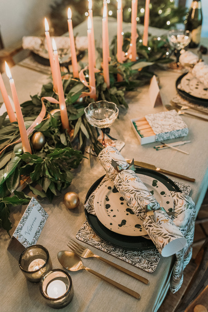 2x TAPERED DINNER CANDLES - BLUSH PINK