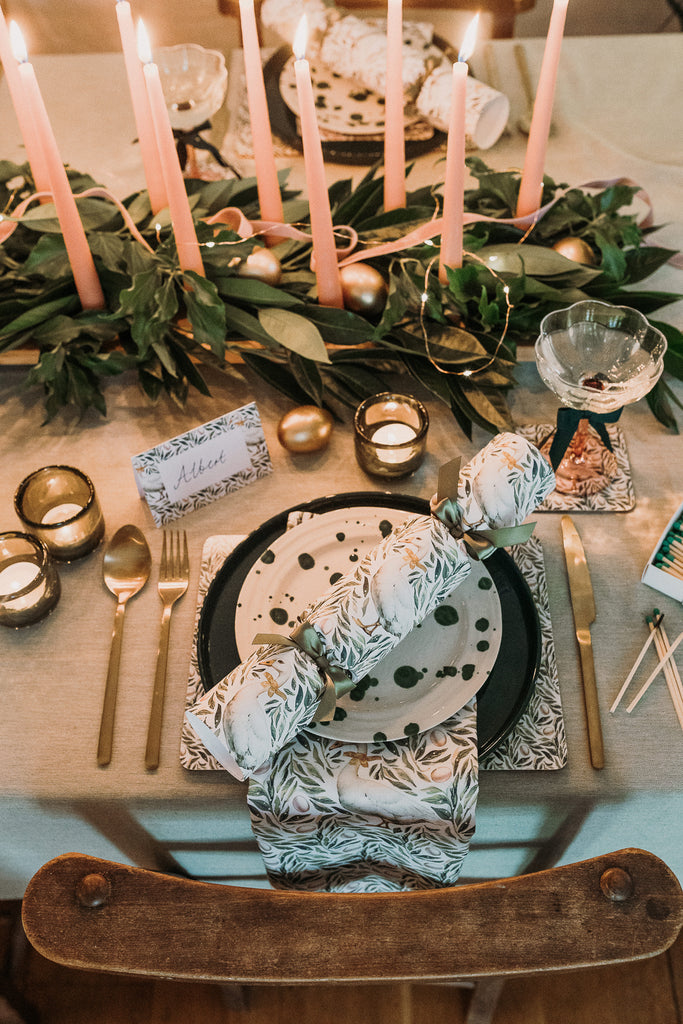 2x TAPERED DINNER CANDLES - BLUSH PINK