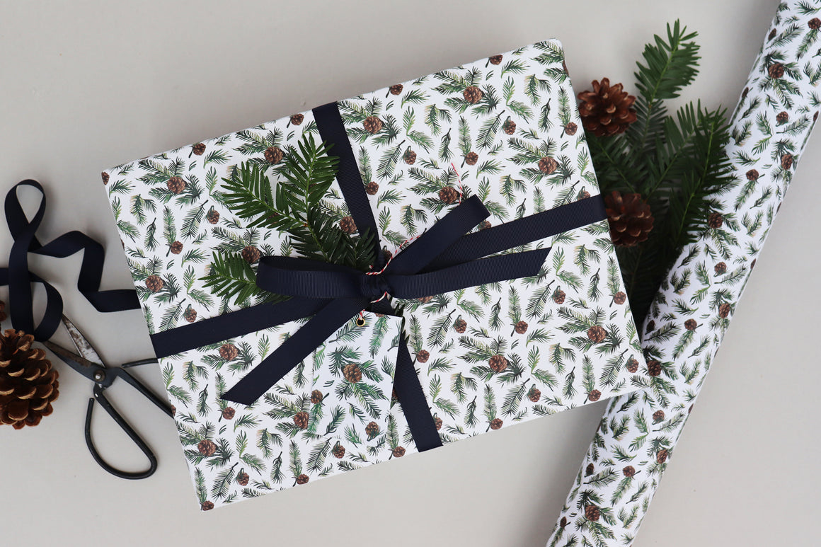 PINE CONE SPRUCE CHRISTMAS WRAPPING PAPER