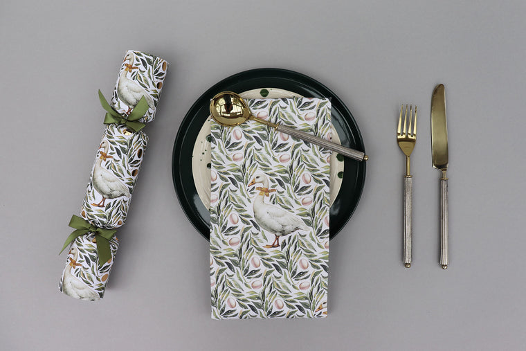 SET OF TWO GEESE COTTON NAPKINS