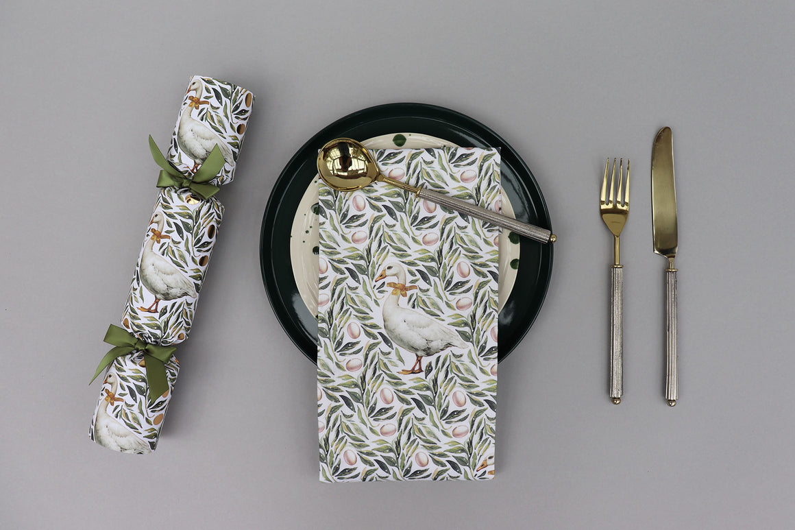 SET OF TWO GEESE COTTON NAPKINS