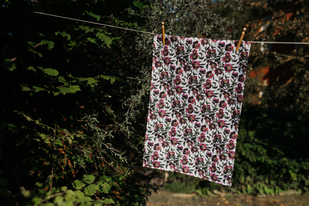 TEA TOWEL - CHRISTMAS ROSE
