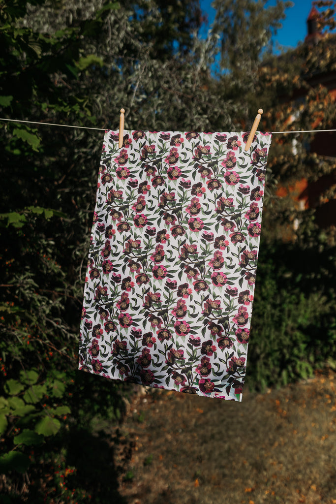 TEA TOWEL - CHRISTMAS ROSE