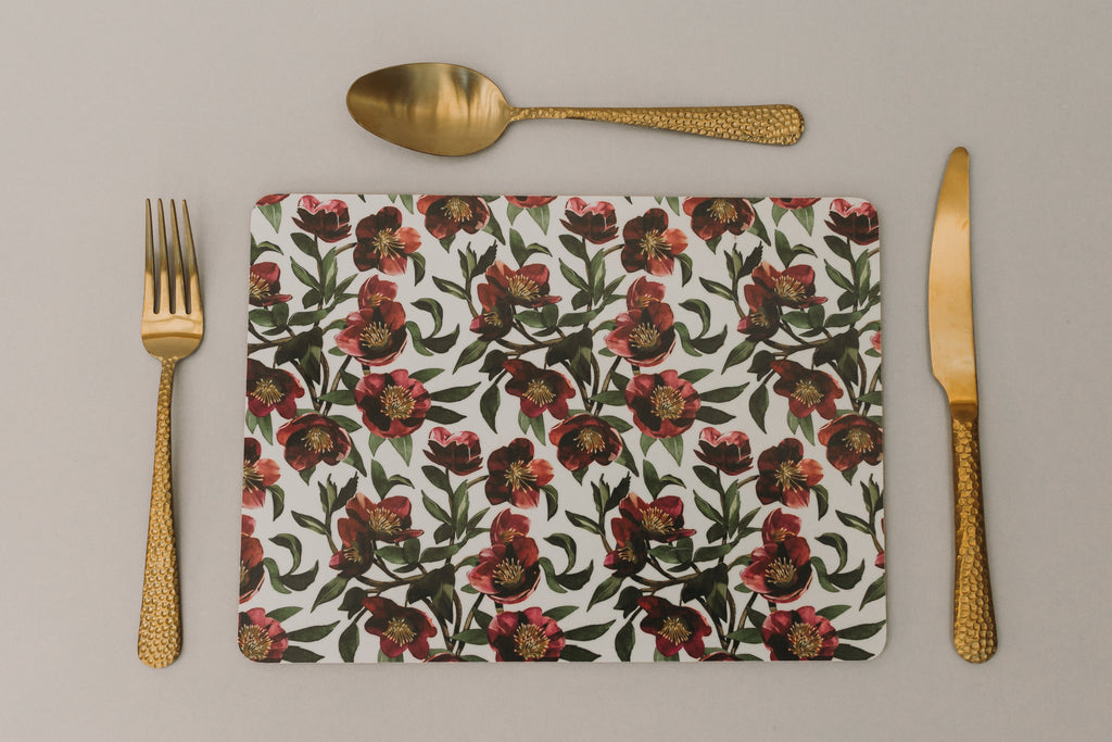 CHRISTMAS ROSE PLACEMAT SET OF FOUR