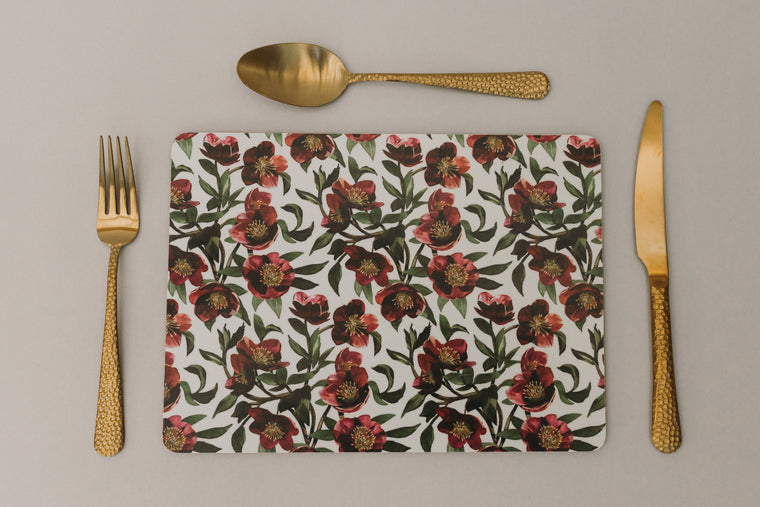 CHRISTMAS ROSE PLACEMAT SET OF FOUR