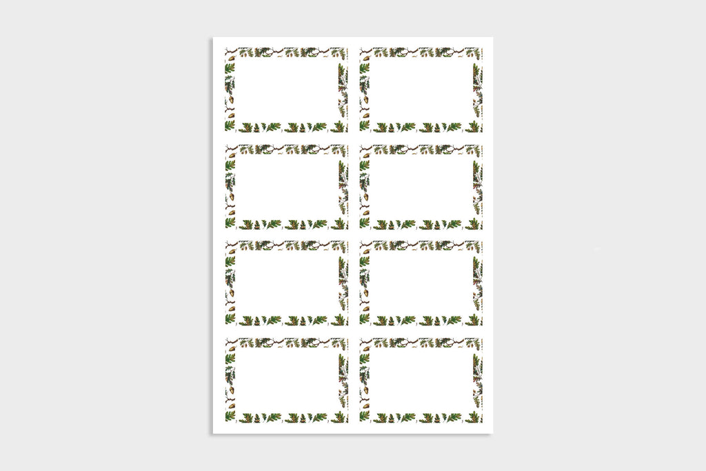 OAK LEAVES & ACORNS GIFT LABELS