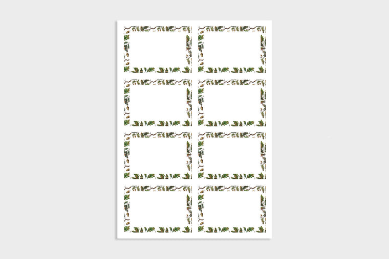 OAK LEAVES & ACORNS GIFT LABELS