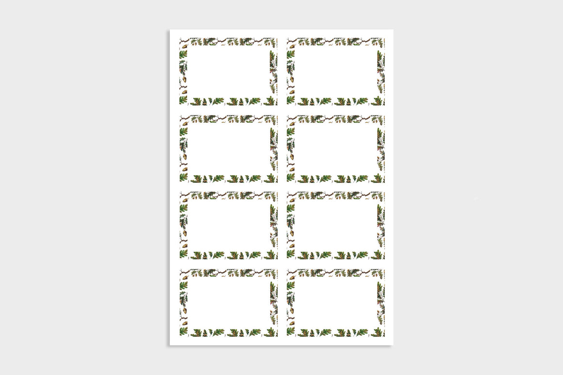 OAK LEAVES & ACORNS GIFT LABELS