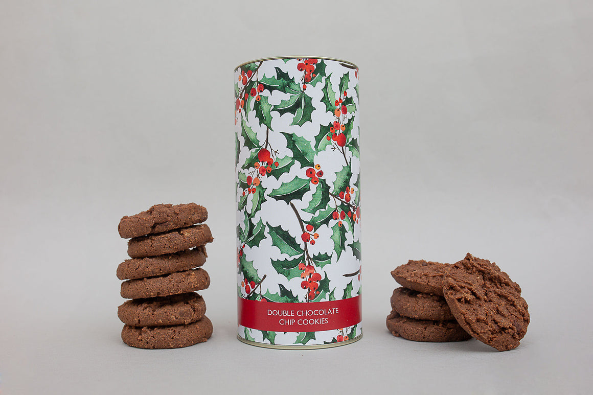DOUBLE CHOCOLATE CHIP BISCUITS - GREEN HOLLY (OCT 2025 DATE)