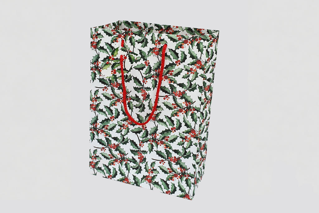 GREEN HOLLY GIFT BAG