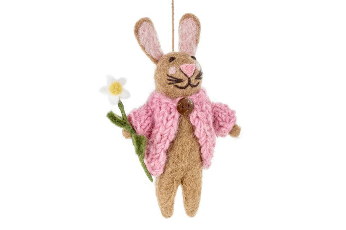 Blossom the Bunny Easter with Pink Cardigan