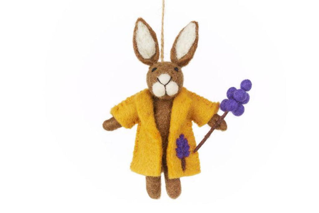 Felt Lulu Lavender Hare with Yellow Coat