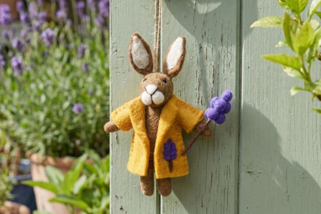 Felt Lulu Lavender Hare with Yellow Coat