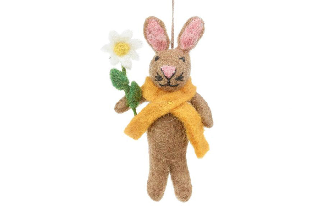 Felt Marigold the Rabbit with White Flower