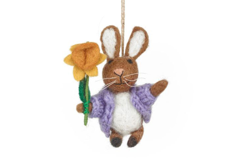 Felt Remi the Rabbit Easter with Daffodil