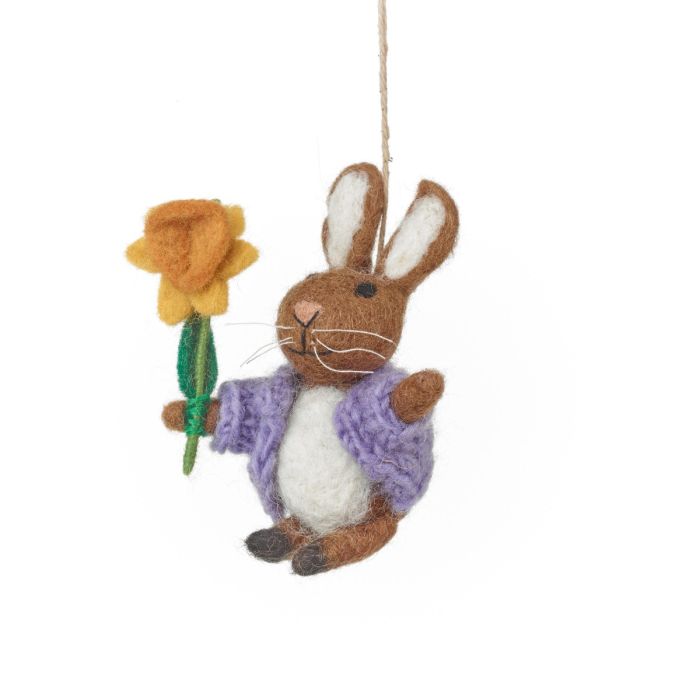 Felt Remi the Rabbit Easter with Daffodil