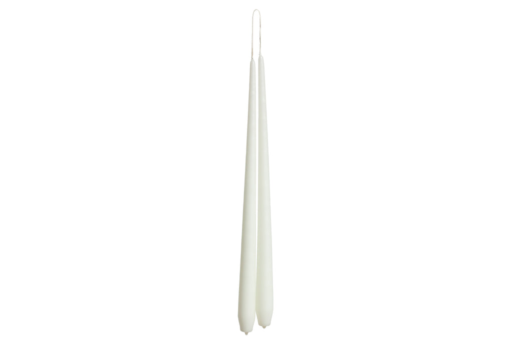 2x TAPERED DINNER CANDLES - IVORY