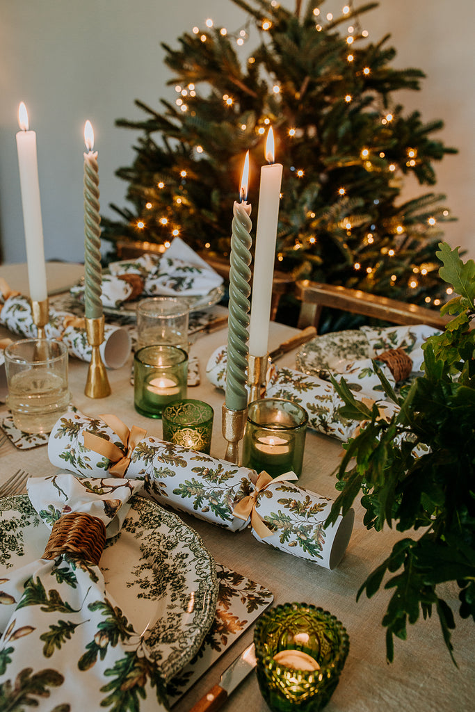 oak leaves and acorns luxury Christmas cotton napkin