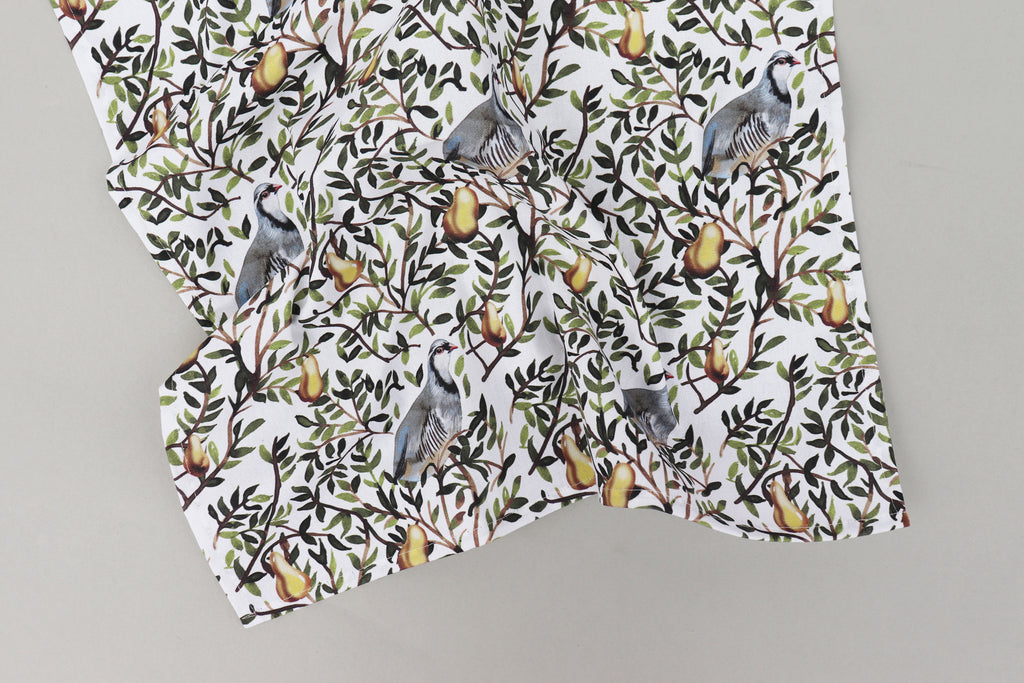 partridge in a pear tree cotton napkin luxury christmas