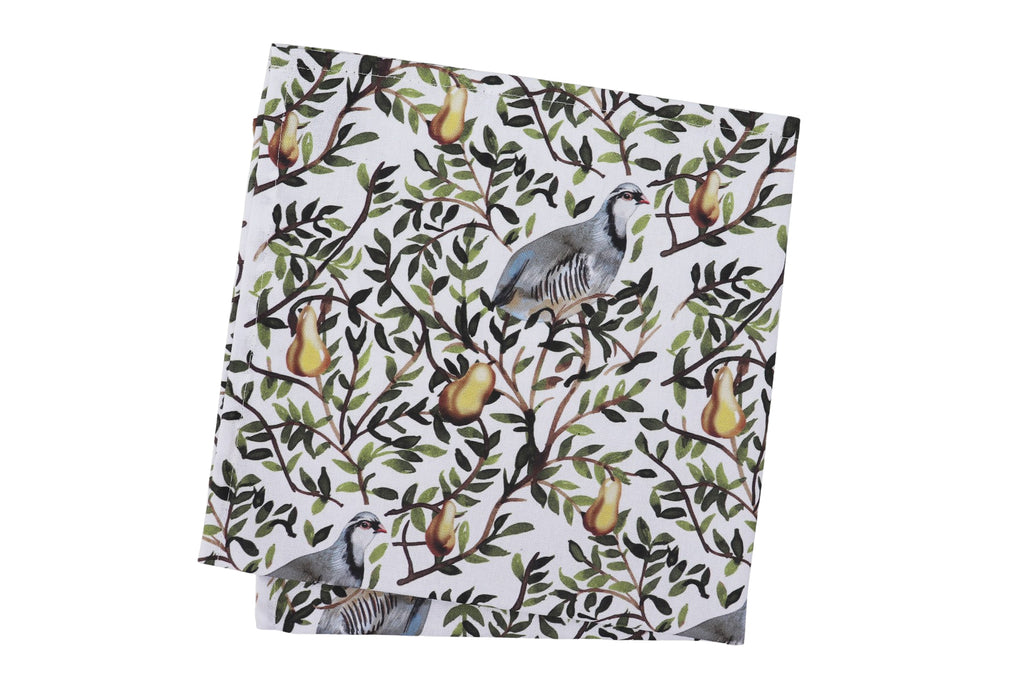 partridge in a pear tree cotton napkin luxury christmas