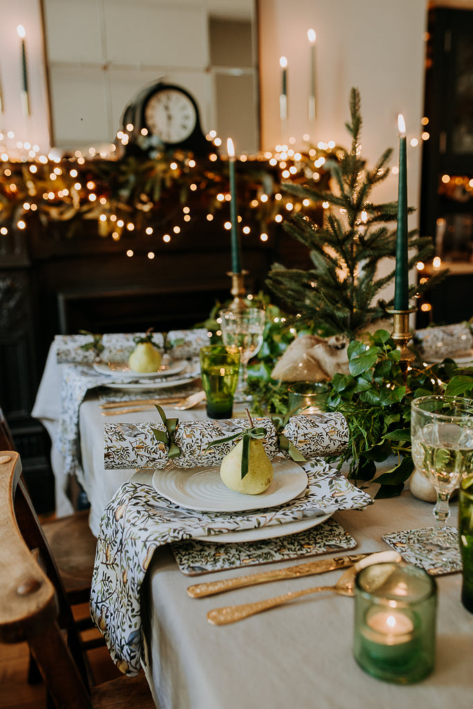 partridge in a pear tree placemat tablescape chrismas