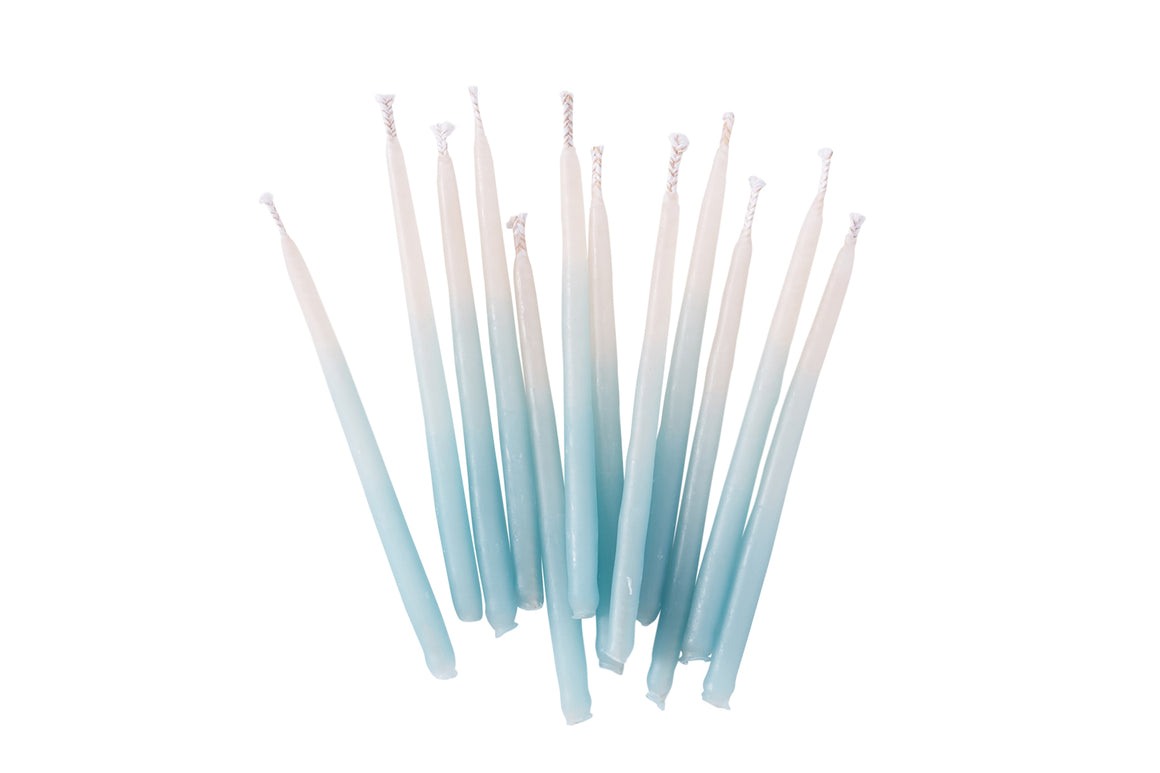 BLUE OMBRE BEESWAX BIRTHDAY CANDLES