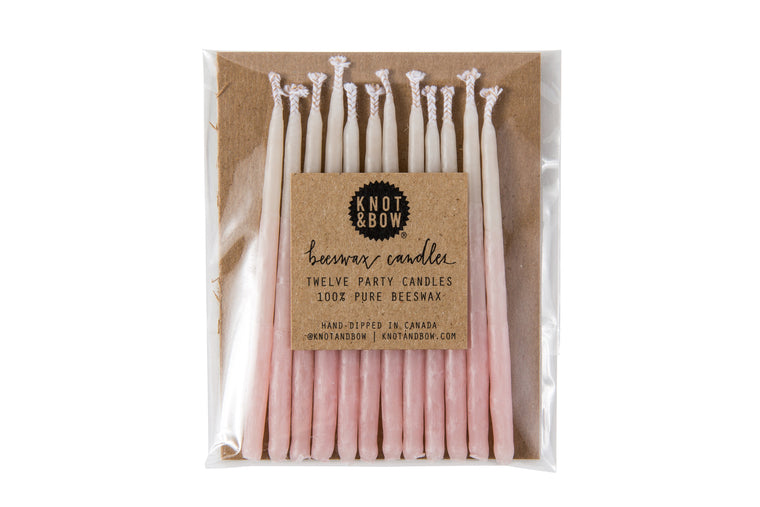 PINK OMBRE BEESWAX BIRTHDAY CANDLES