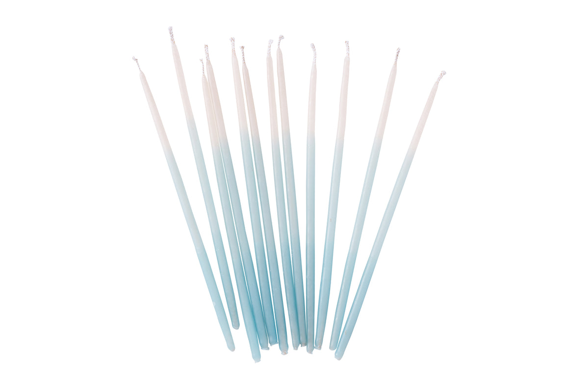 TALL BLUE OMBRE BEESWAX BIRTHDAY CANDLES