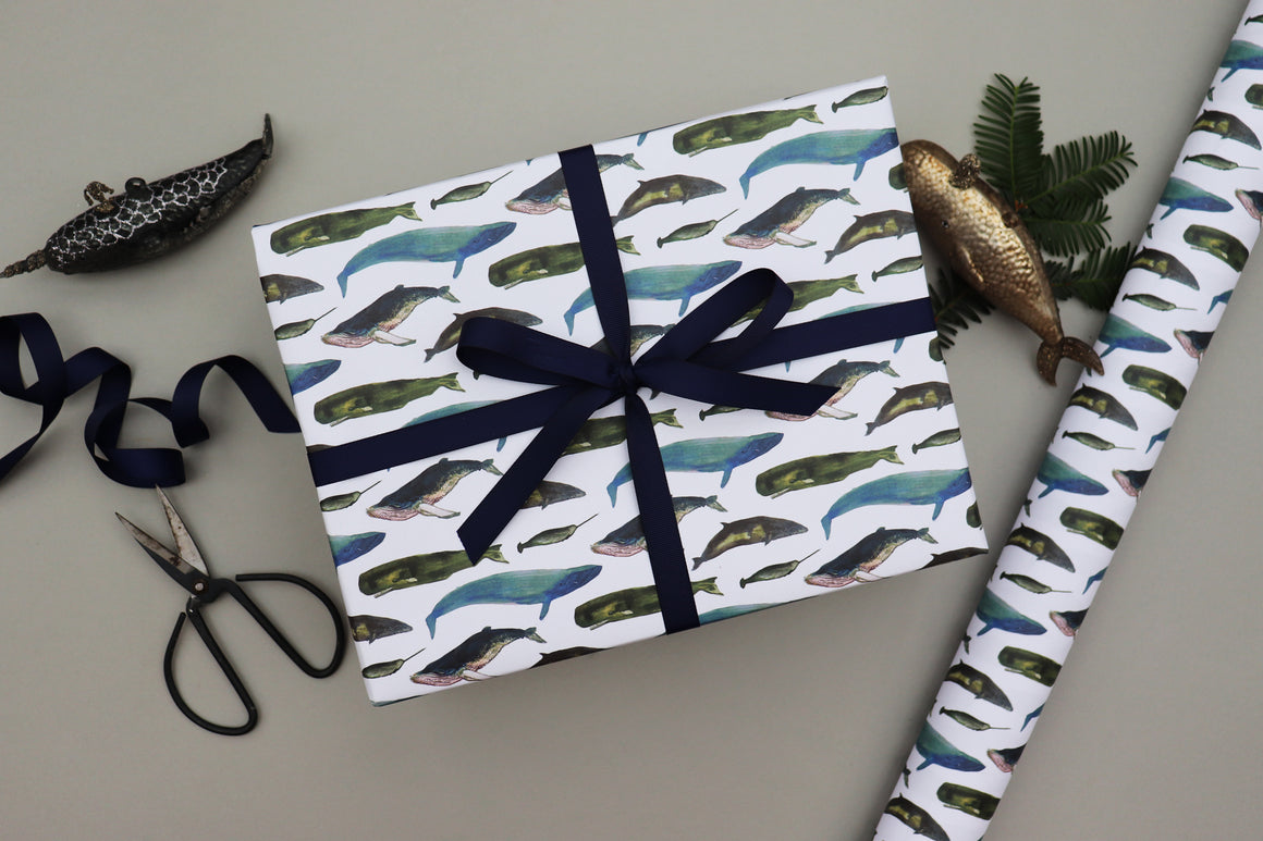WINTER WHALES CHRISTMAS WRAPPING PAPER