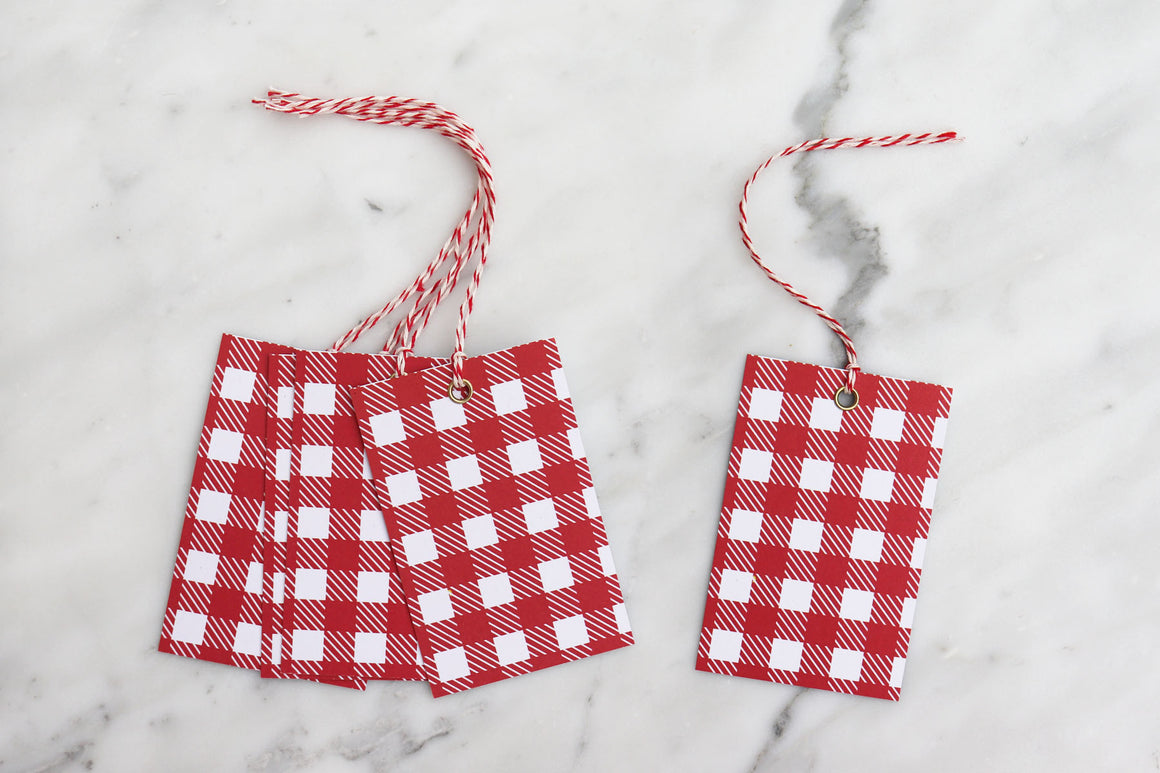 RED GINGHAM CHRISTMAS GIFT TAGS