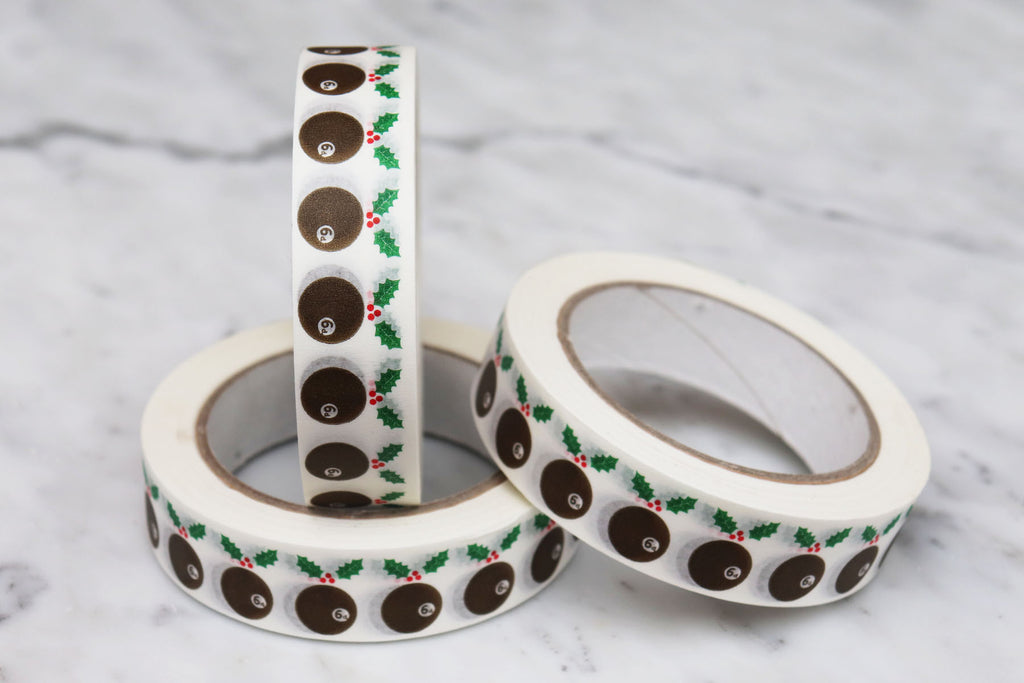 STICKY PAPER TAPE CHRISTMAS PUDDING - 50m