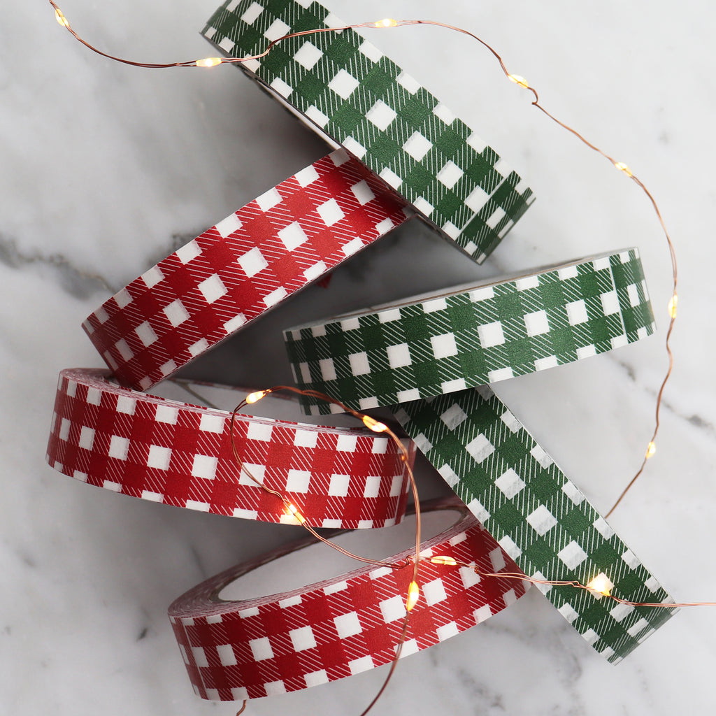 STICKY TAPE RED GINGHAM - 50m