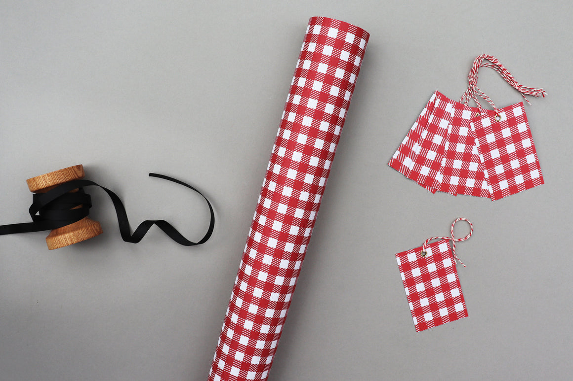 RED GINGHAM WRAPPING PAPER BUNDLE