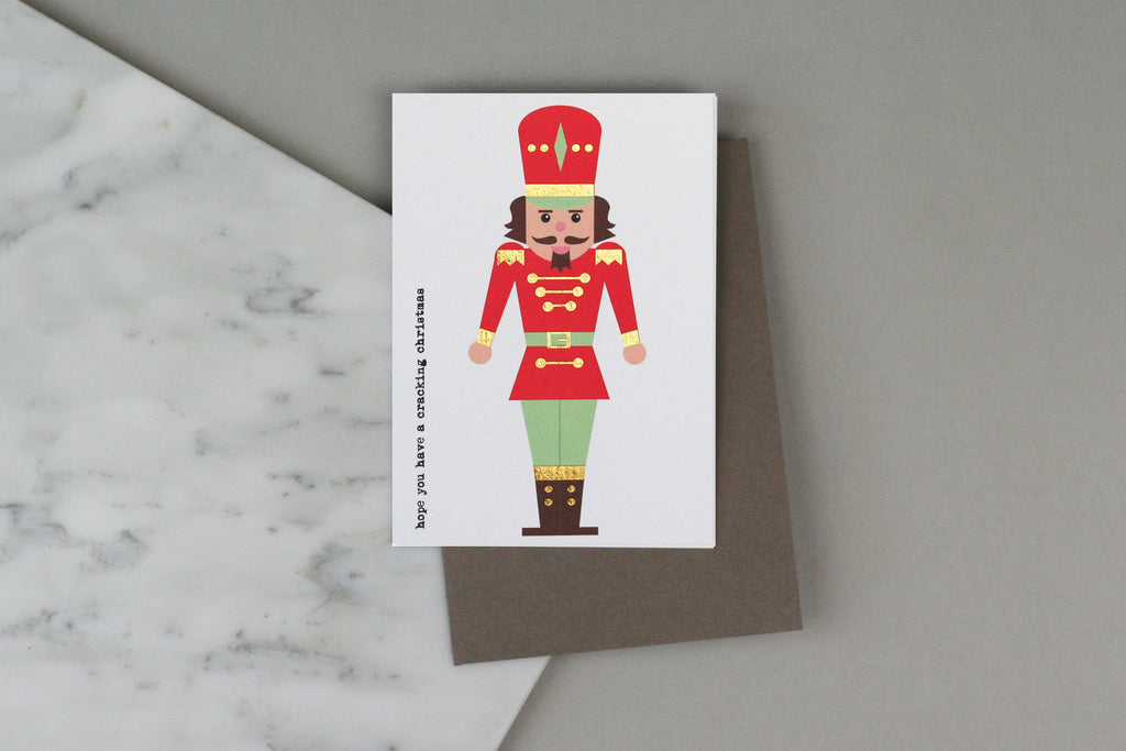 nutcracker christmas xmas card pack set box charity gold luxury