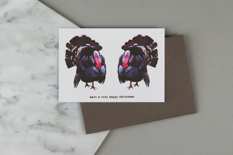 turkey christmas xmas card box set pack charity luxury