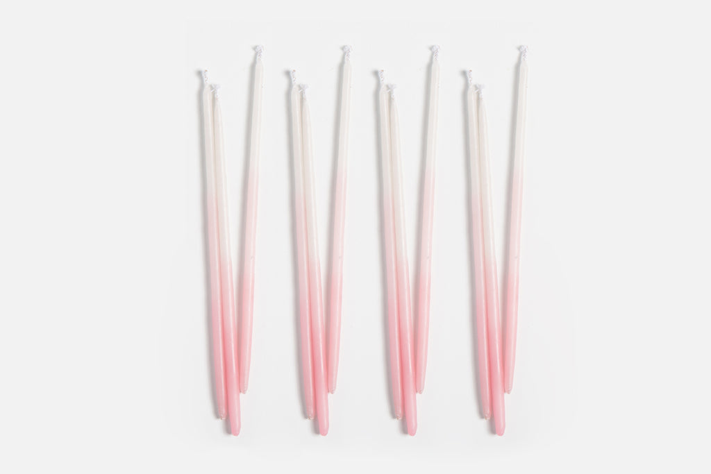 TALL PINK OMBRE BEESWAX BIRTHDAY CANDLES