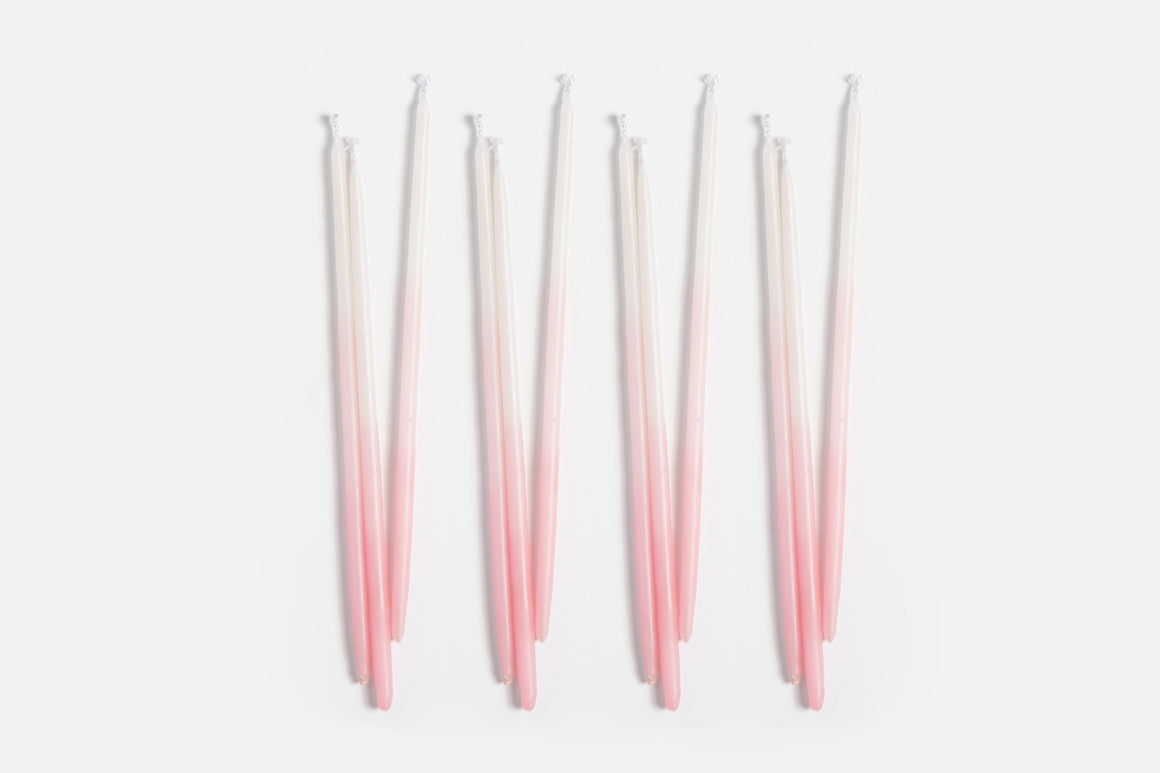 TALL PINK OMBRE BEESWAX BIRTHDAY CANDLES