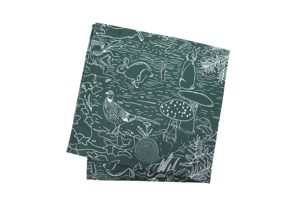 fable forest christmas luxury cotton napkin