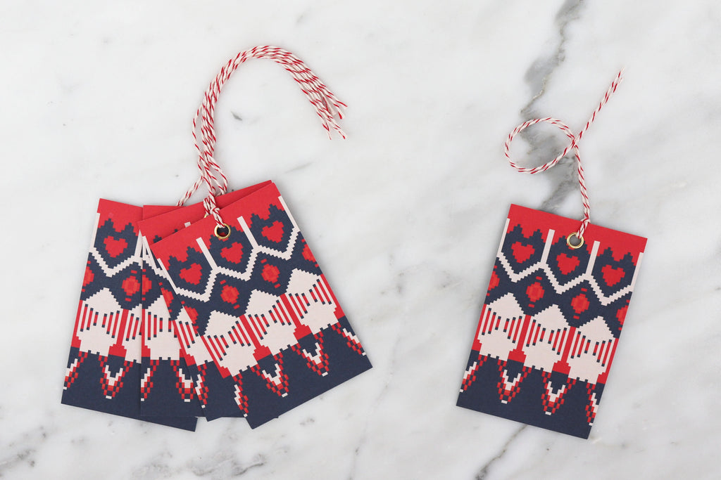 fair isle luxury christmas gift tags