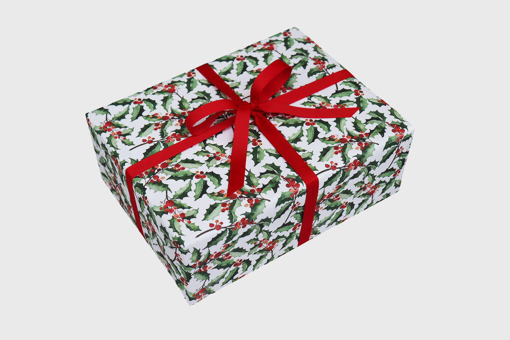 green holly luxury wrapping paper christmas 