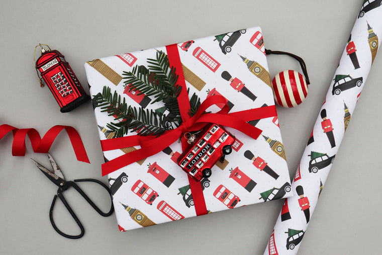london christmas xmas wrapping paper luxury gift wrap recyclable wrapping paper