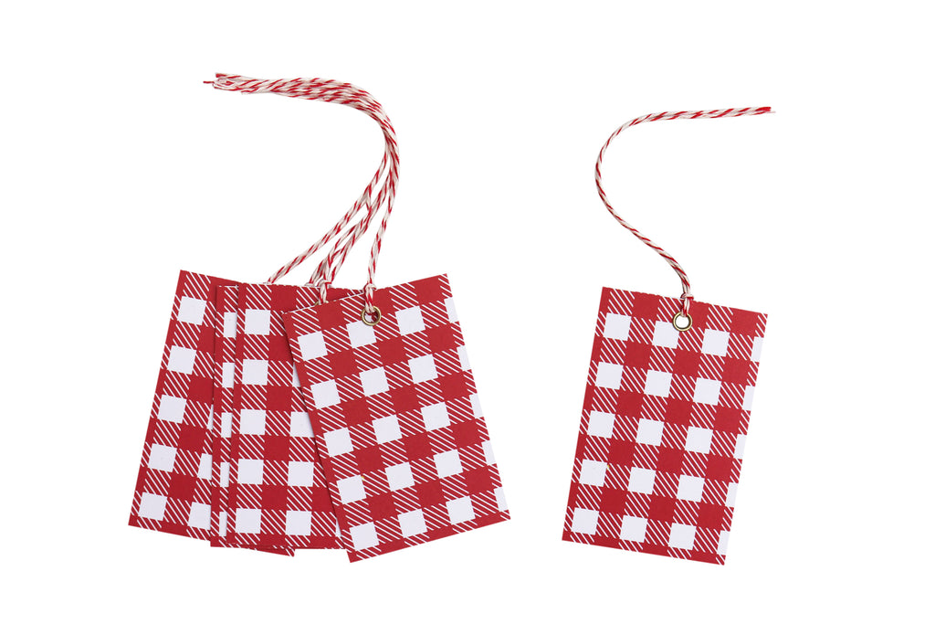RED GINGHAM CHRISTMAS GIFT TAGS
