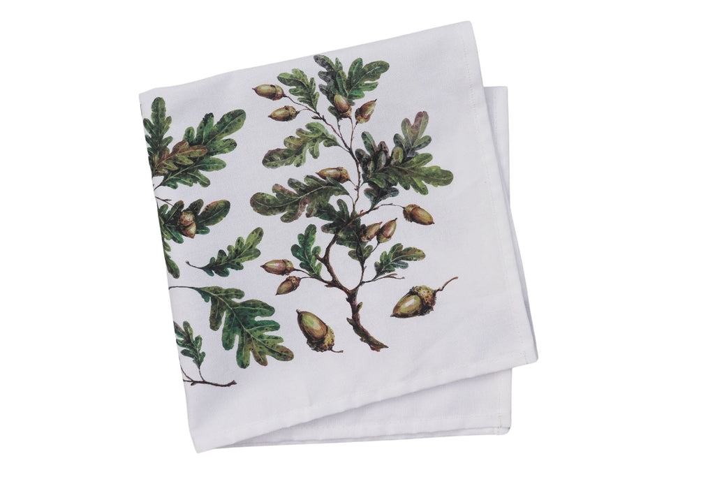oak leaves and acorns luxury Christmas cotton napkin
