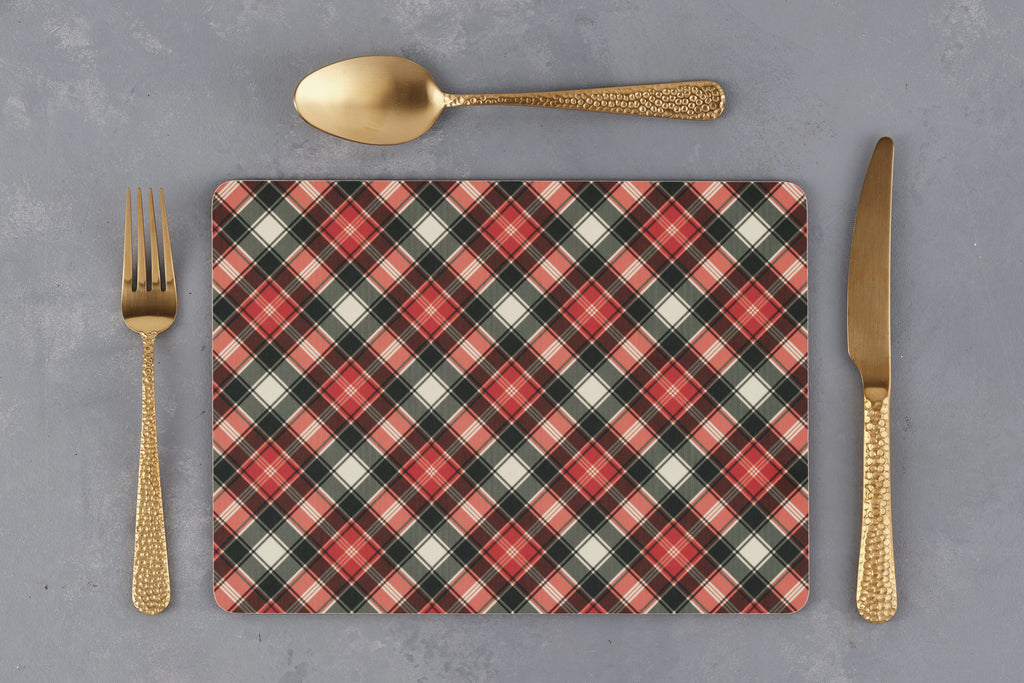 tartan christmas red luxury placemat